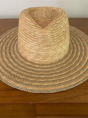 Brixton Braided Wide-Brim Straw Fedora in Natural Tan